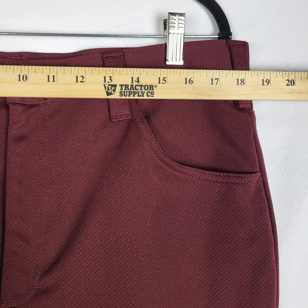 Vintage Lee Riders Polyester Pants Men's 36x30 Burgundy‎ Retro Rockabilly 70s